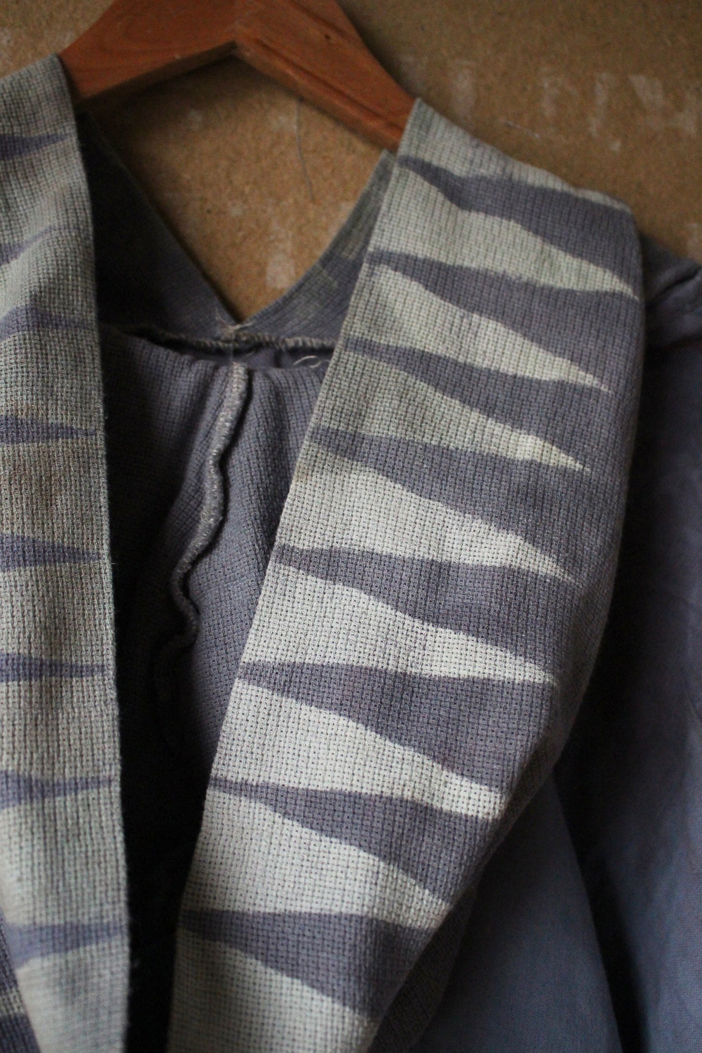 Medium - Blue Cloudy Skies Hoodie - OOAK -Over shirt Hoodie -100% triple layered Cotton gauze & 1000% cotton open weave- deadstock fabric - - Oversized Hood -