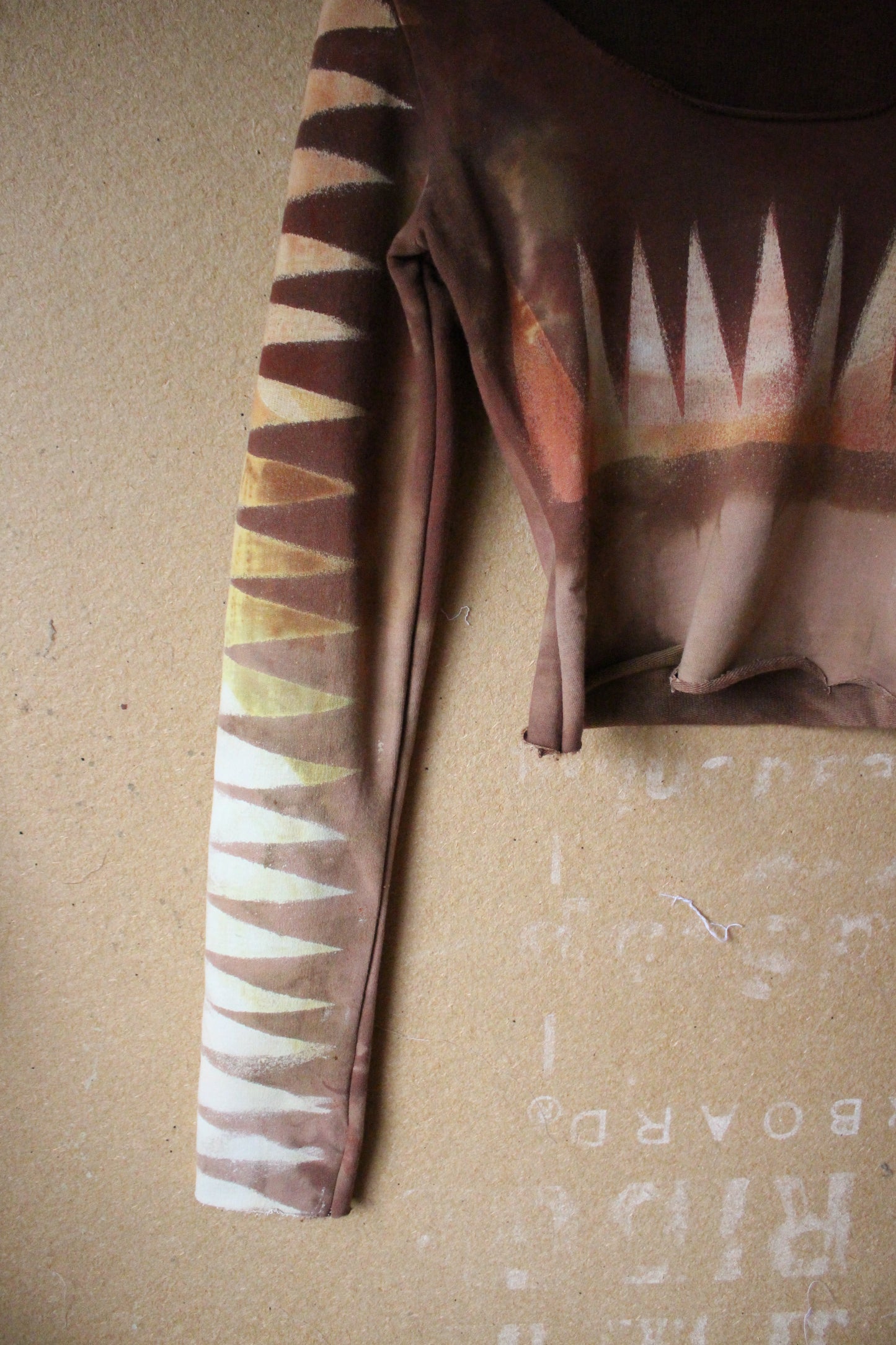 XS/S - Mountainous Long Sleeve Top - 100% Smooth soft thick heavy weight Cotton French terry - Deadstock