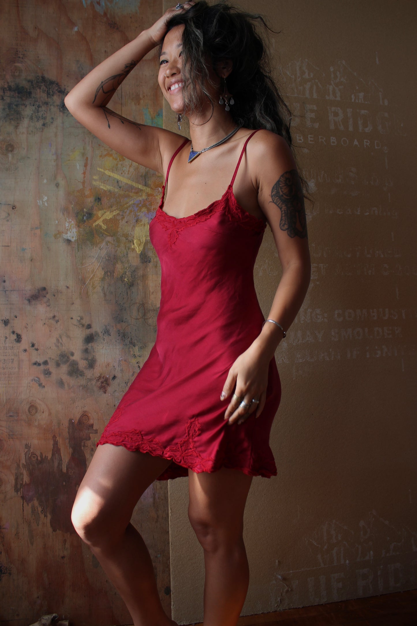 Made to Order- Blue Depths/Green Shiso Embroidered Silk Bias Dress- 3-4 weeks Mto- Mini or Midi Handmade in Hanoi Vietnam