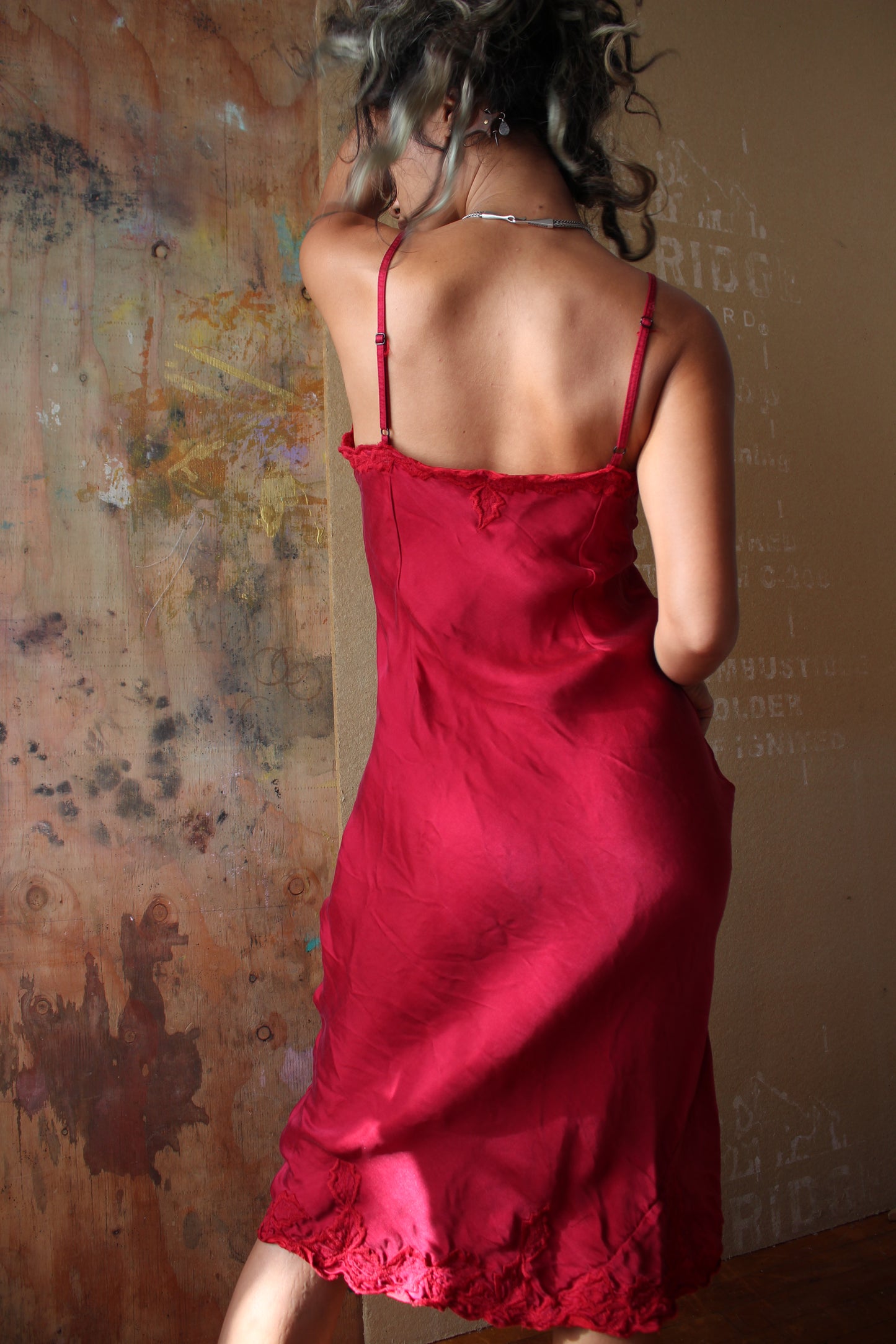Made to Order- Blue Depths/Green Shiso Embroidered Silk Bias Dress- 3-4 weeks Mto- Mini or Midi Handmade in Hanoi Vietnam