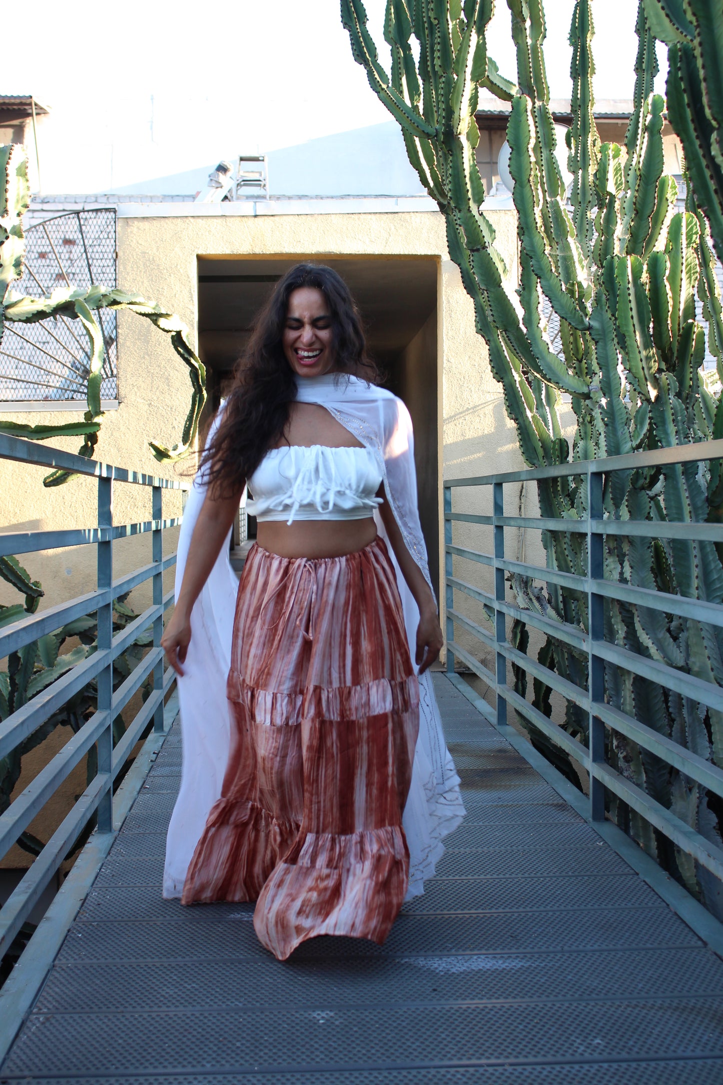 Zhinh Rise RTS MAXI SKIRT- 3 COLORWAYS Scrunch Skirt for Matching Set - Lapis Lazuli/Sand Stone/Black Obsidian -Made to Order 3-4 weeks- 100% Vietnamese hand loomed silk - hand dyed
