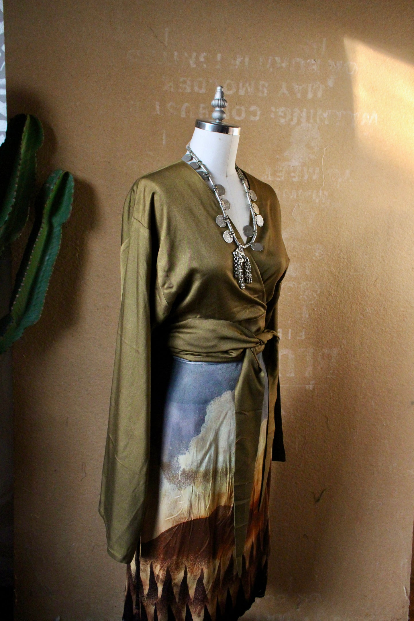 1 PRE-ORDERs - OLIVE You Green -  Kimono Wrap top - Milky Lotus Waste Fabric- XS/S  S/M.  M/L (Copy)