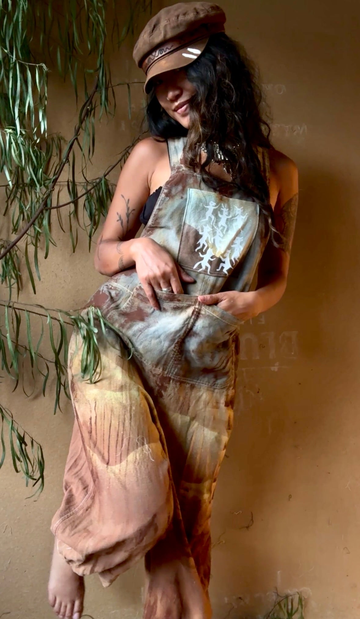 XS- OOAK - Celebration of Life - OXIDATE Marsupial Jumpsuit-(short length for 5.5ft and shorter) - 100%Cotton- Draw string waist