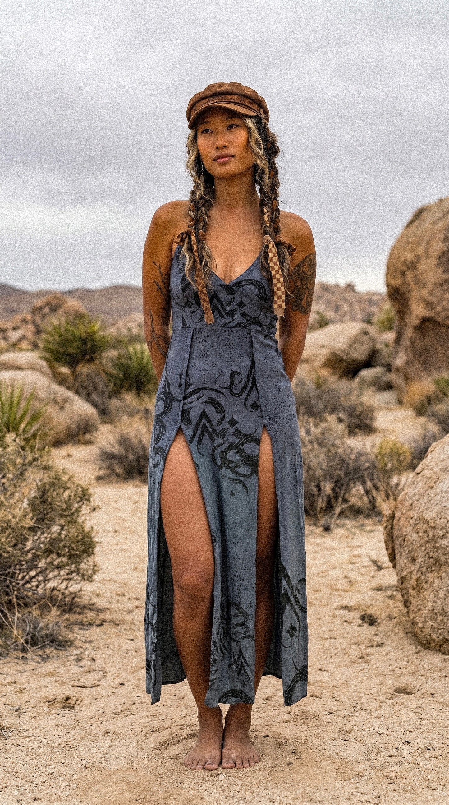 Medium- Midnight Currents- OOAK - Flow script -Darkoski X Zhinh Colllaboration Dress (Runs Small)- Limited Series-  Bamboo Cotton 4 %SPNDX