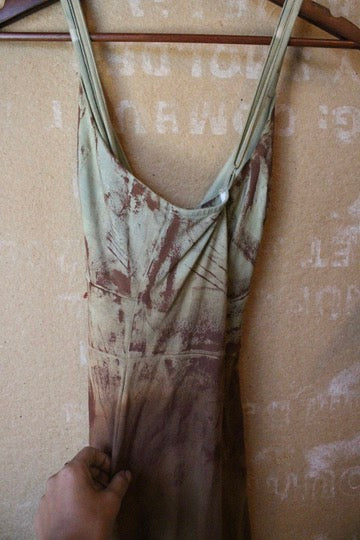 Medium- OXIDATE Slit Dress 4- Made from Bamboo/Cotton/Spandex - Short length (dress for 5.5ft and shorter ) Hand painted - hand dyed & heat set