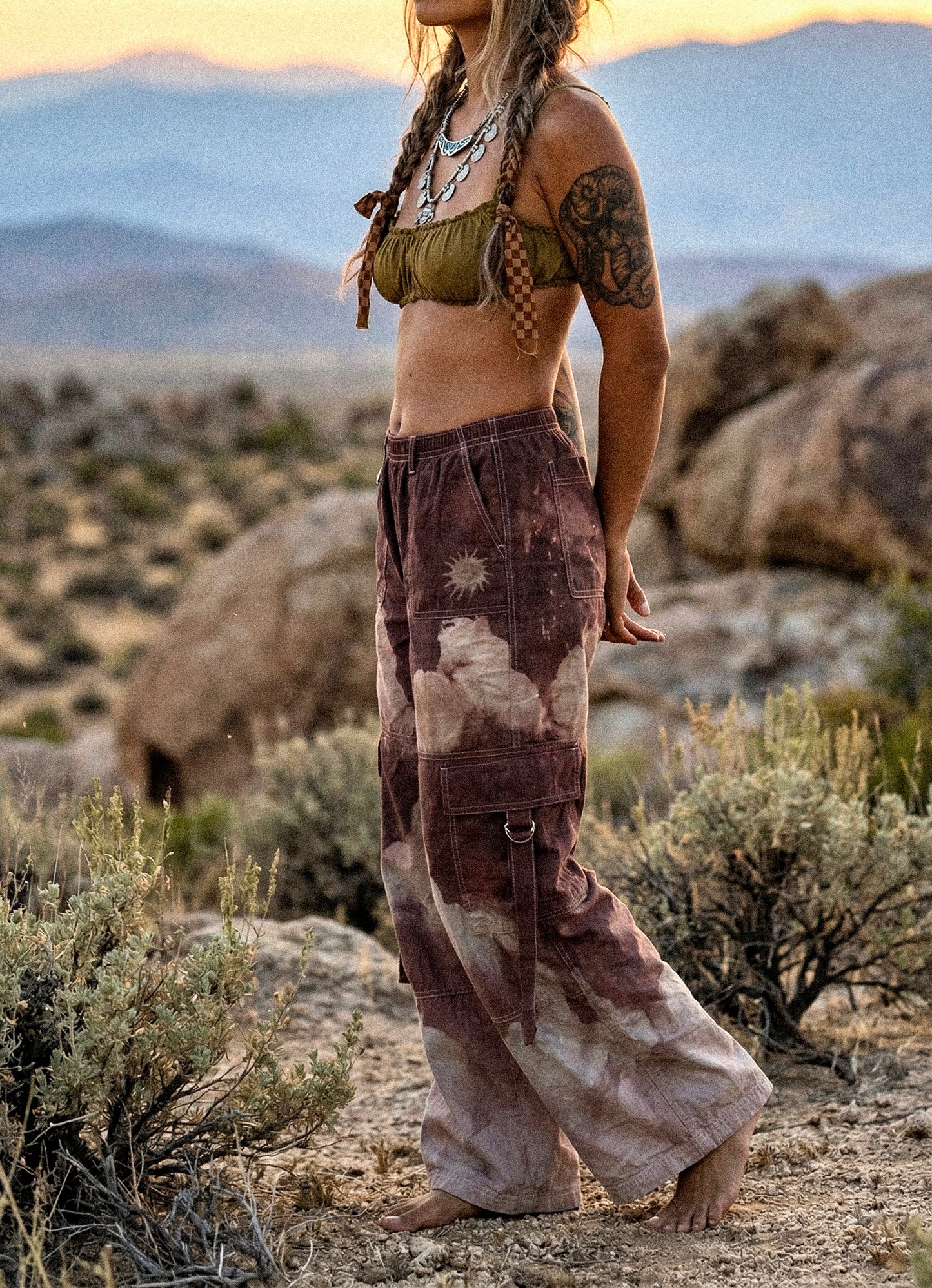 "The See you To- Mauve - O" Cloud Cargo Panta - 100%Cotton -Limited Series-  Upcycled Pants - Regenera-zhinh