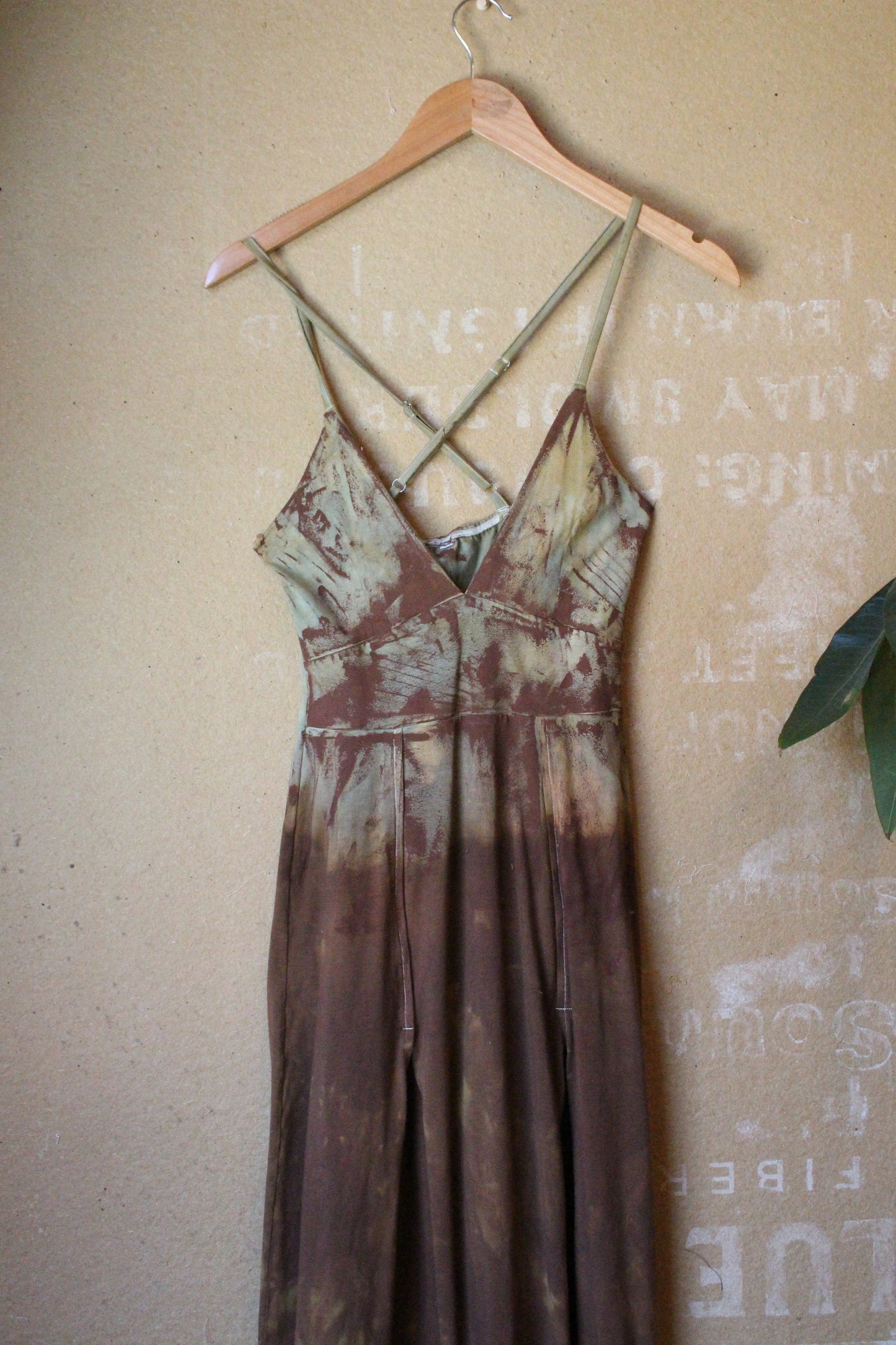 Small- OXIDATE Slit Dress 3- Made from Bamboo/Cotton/Spandex - Short length (dress for 5.5ft and shorter ) Hand painted - hand dyed & heat set