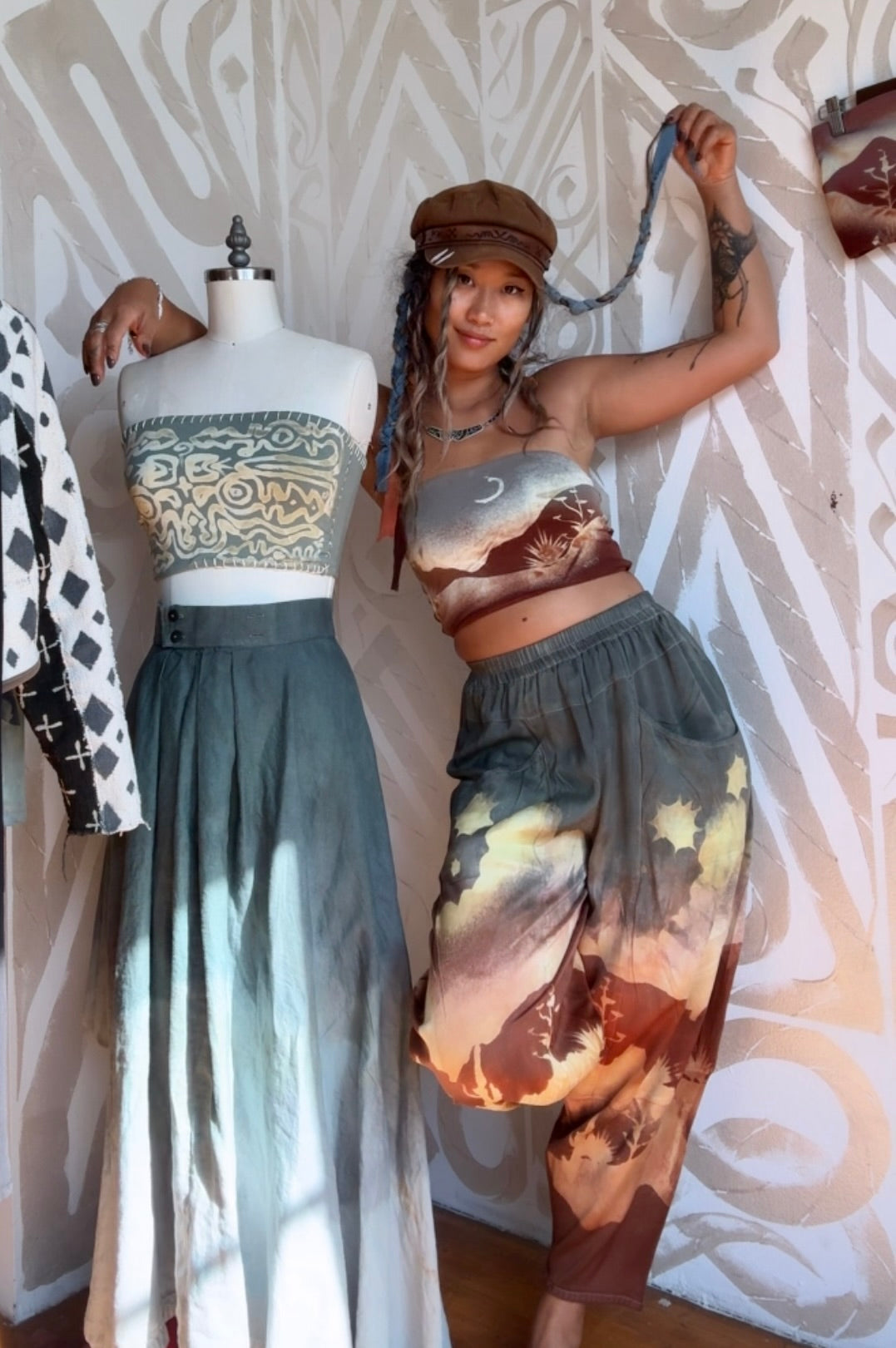 SMALL - Canyon Daze Parachute pants - made from Lotus Agricultural waste vegan "silk"