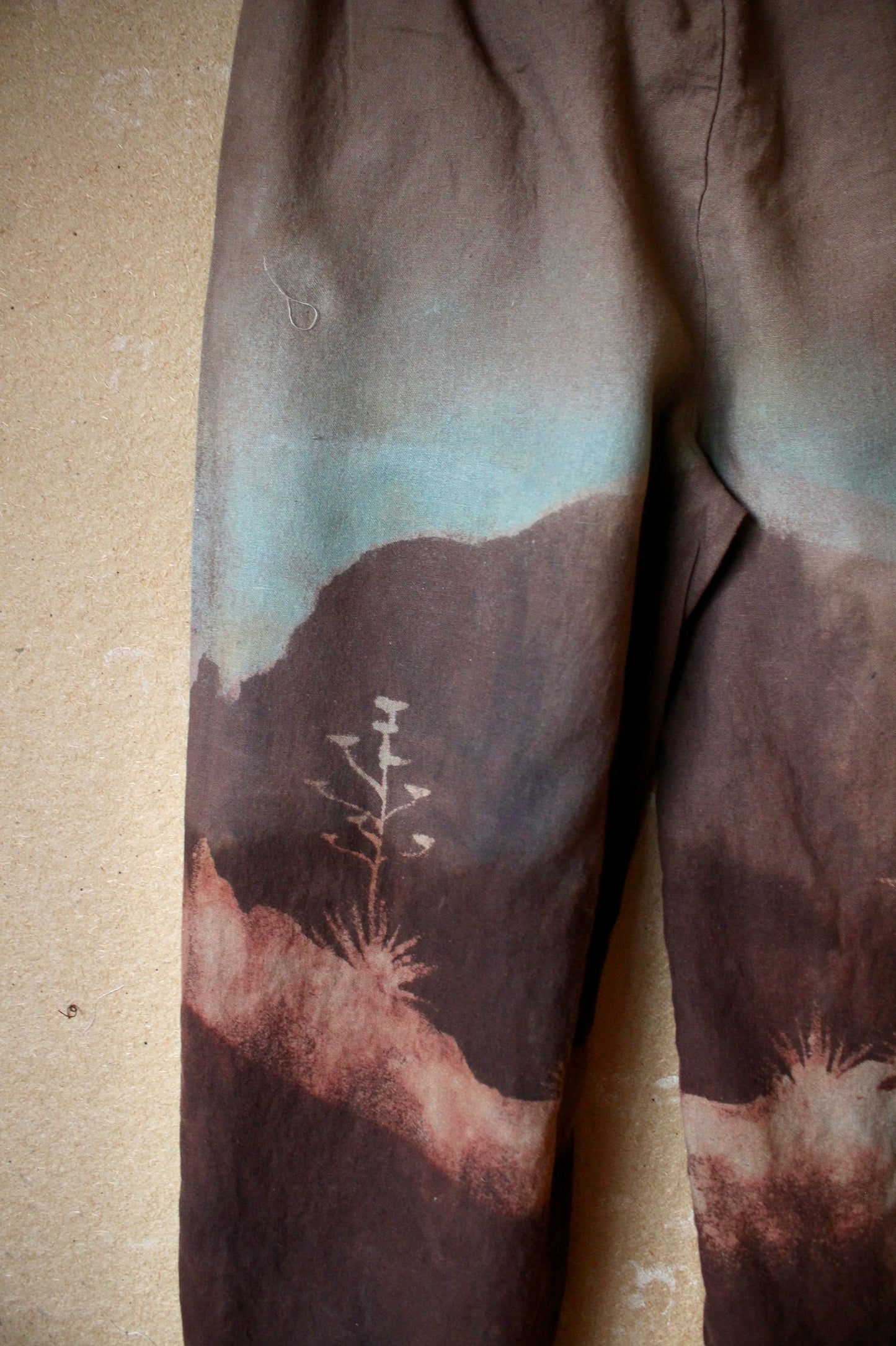 SIze 6/8 M/L - OOAK Desert Horizon Blues Pants- Stretch Waist Fits size 6 , 8