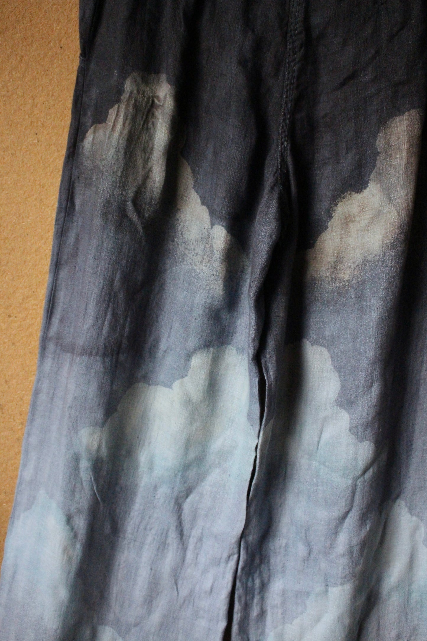 Size 4 (S/M) - Blue Skies Pants - Long- Unique Button Style - upcycled