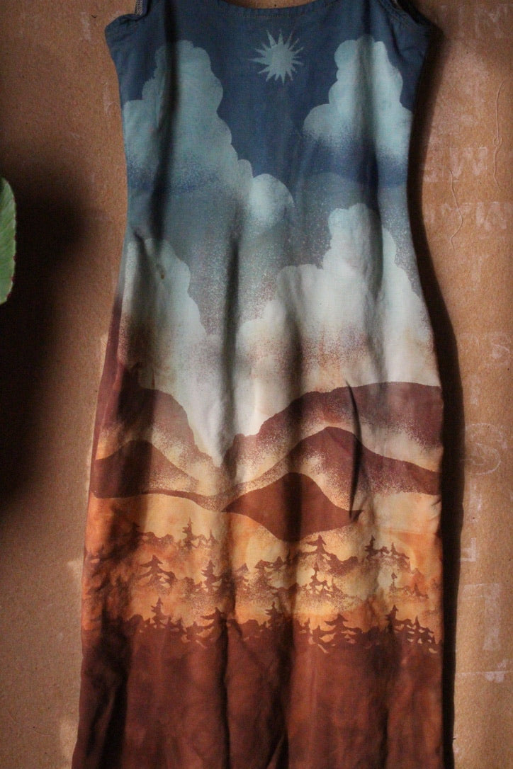 Small/Medium- OOAK Mountain hike - Basket Dress -94% Cotton 6% Cotton Heavy weight Thick Stretchy