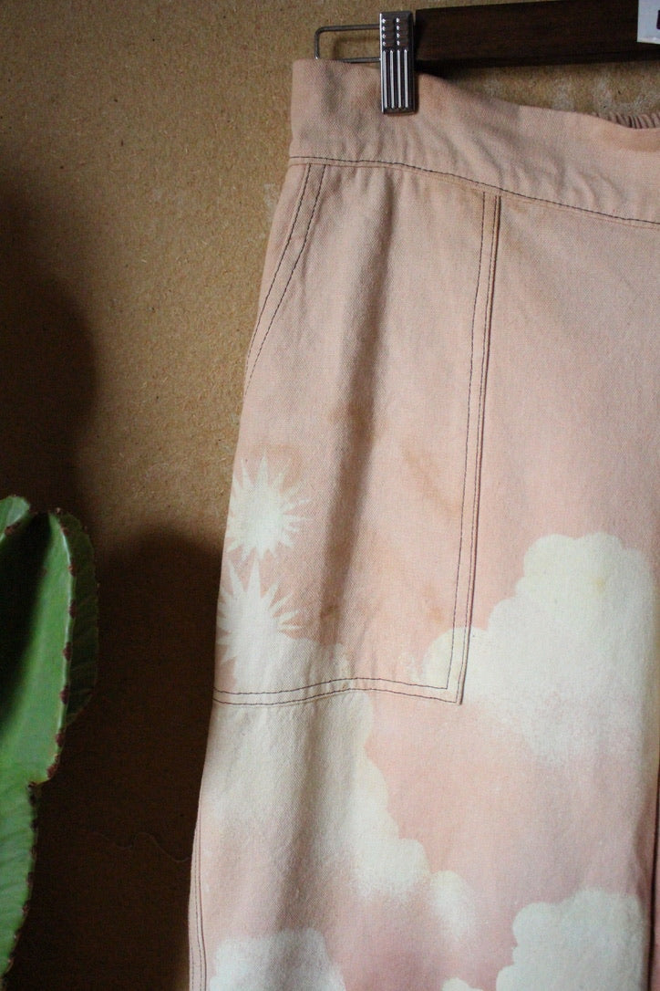 Medium/Large - Blush Cloudy Day Puddle Pants - Heavy duty 100% Cotton CAnvas - A Zhinh Original design pants - Regenerazhinh