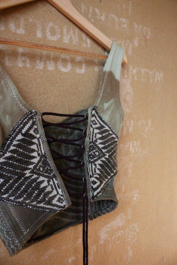 Small/Medium - Moss Agate Continuum Corset Top