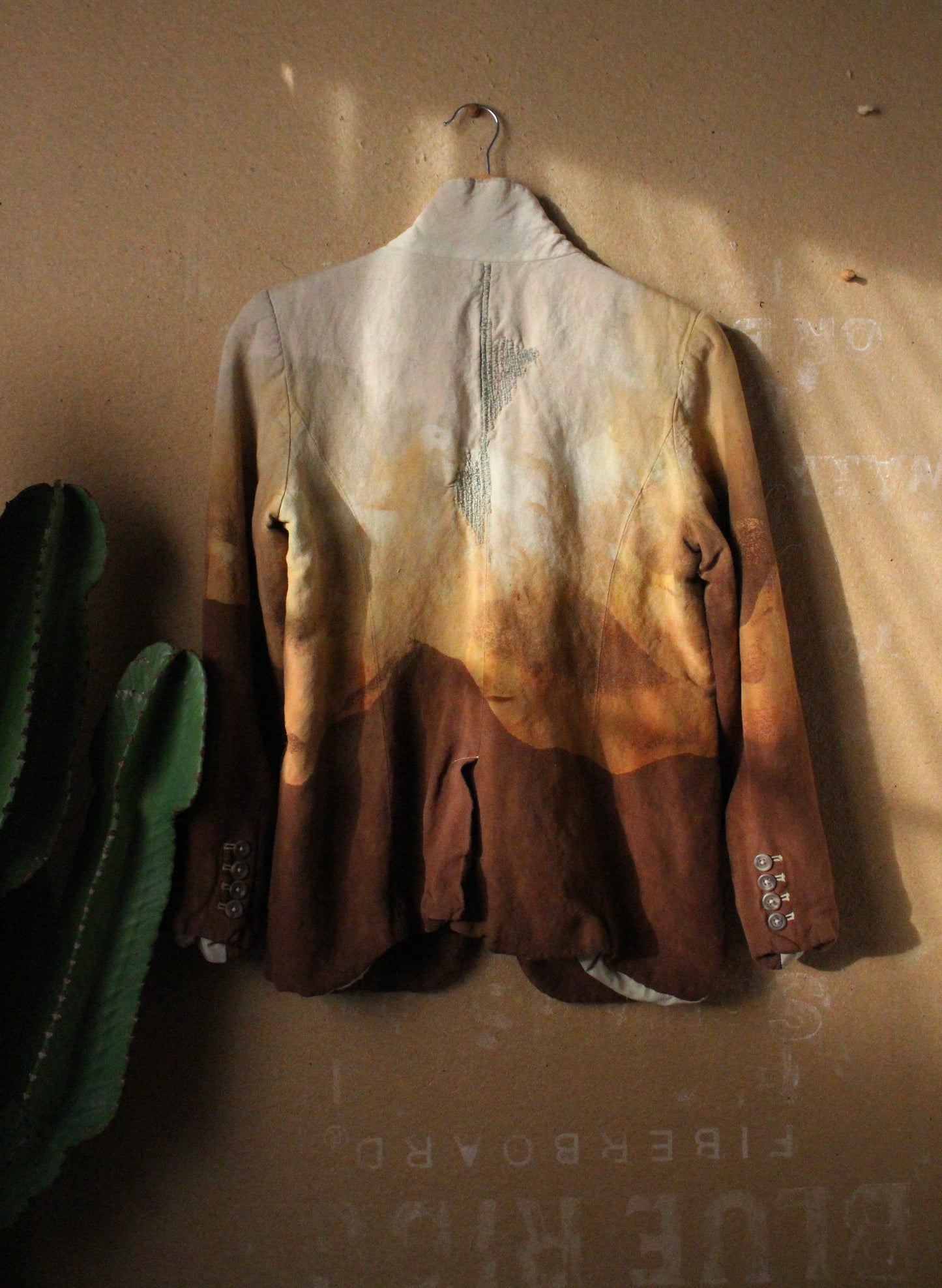 Sahara Blazer - Linen - Artist Business Proffessional Upcycled Blazer - Stitch Details