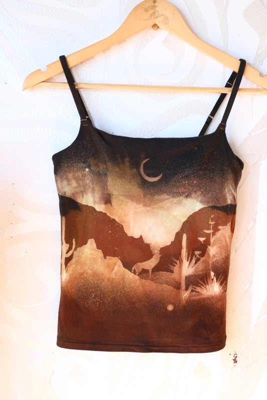 Medium -Moody Canyon Howl-  Cami Tank Top - 91% organic cotton and 9% elastane