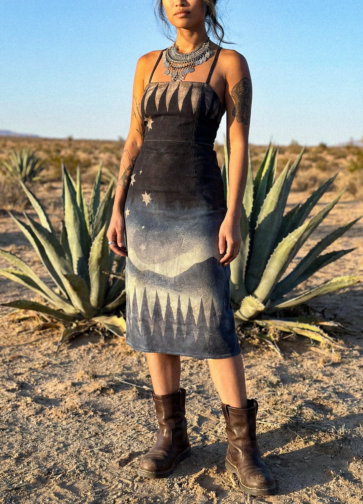 Small- Midnight Currents - OOAK- Upcycled - Regenera-zhinh-Stretchy- 50% Linen 48%Rayon 2 % Spndx