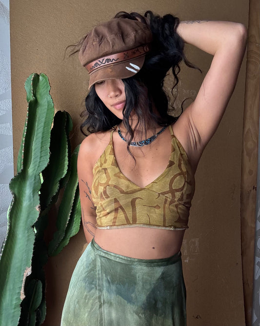 Small - Mustard- Darkoski X Zhinh Collaboration Crop Top