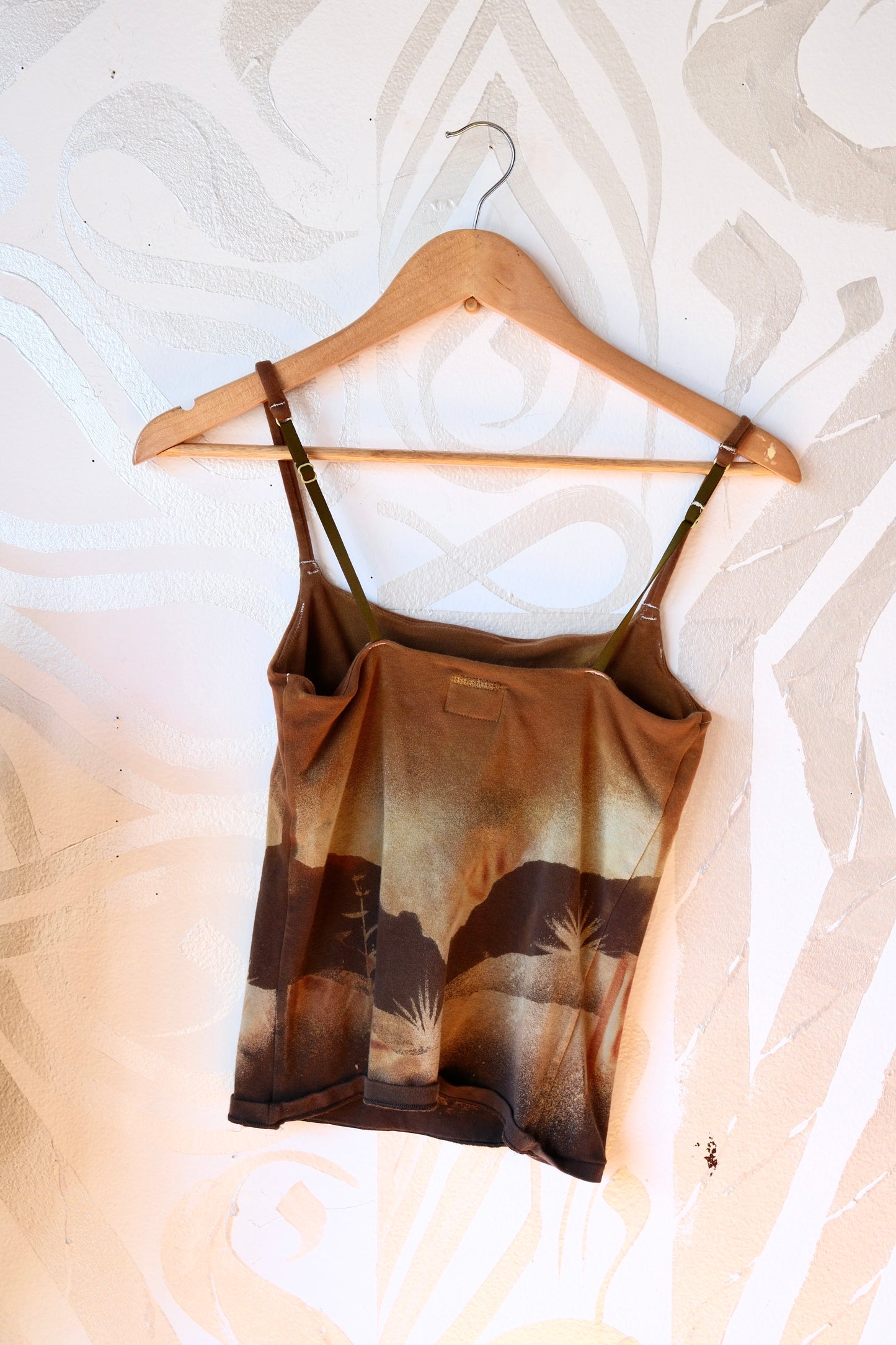 Medium - Earth Soil Landscape- Cami Tank Top - 91% organic cotton and 9% elastane - Moon add on optional