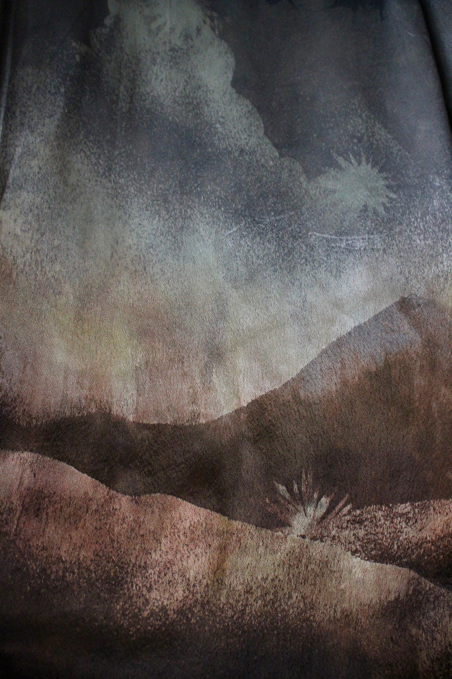 S/M - Landscape Tapestry Wrap Skirt - Orange Peel "silk"