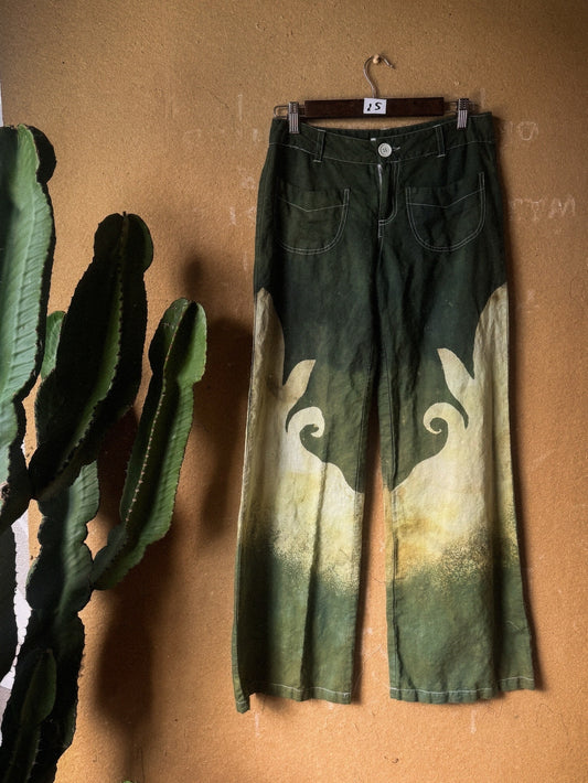 XS/ Small - Emerald Shapes of my Soul - - 100% Linen