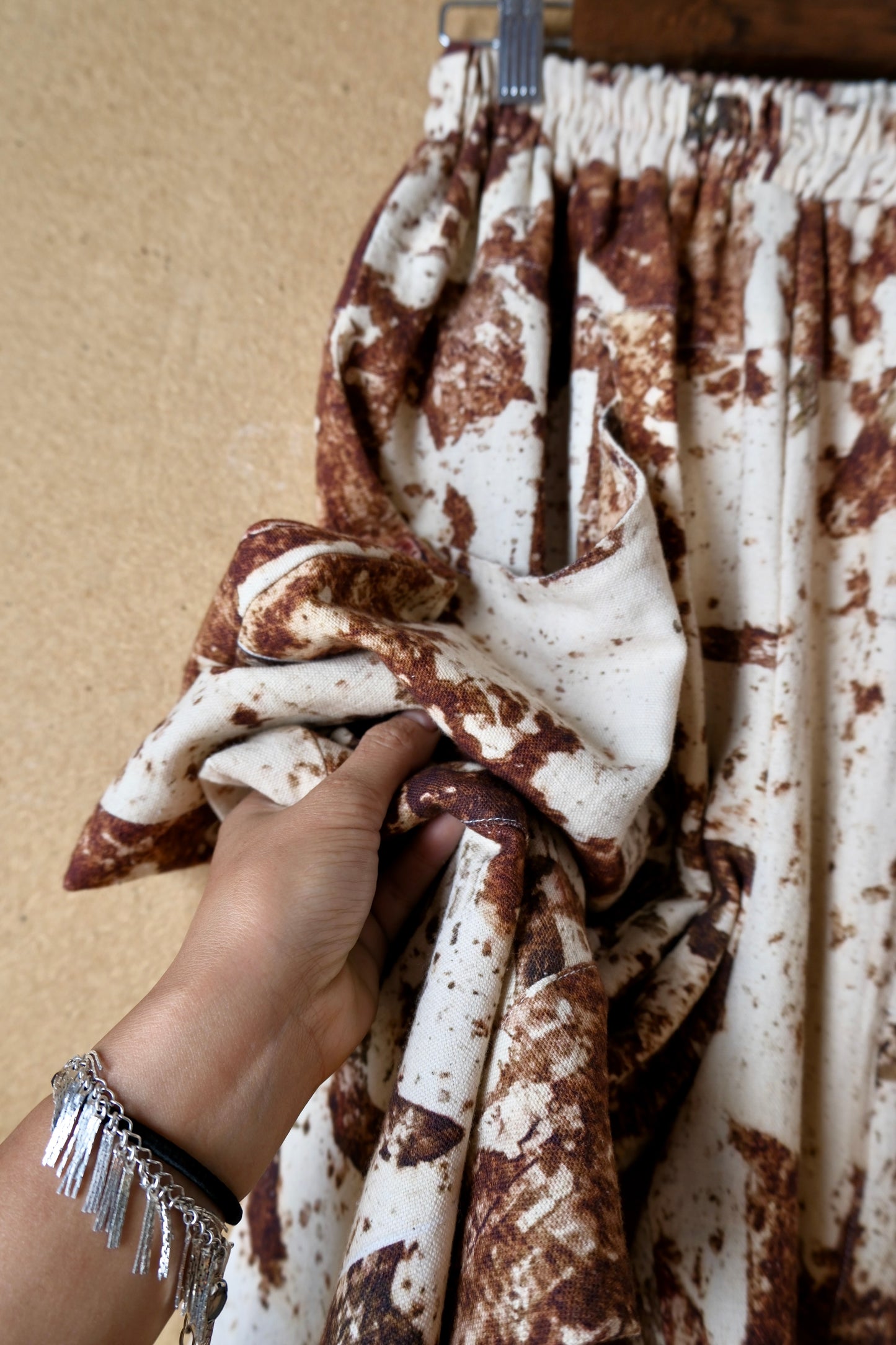 Rusty Hindi Sign - Parachute Pants -RTS- OXIDATION OF THE WORLD Collection - 100% Organic Rain fed Kala Cotton - Hand loomed