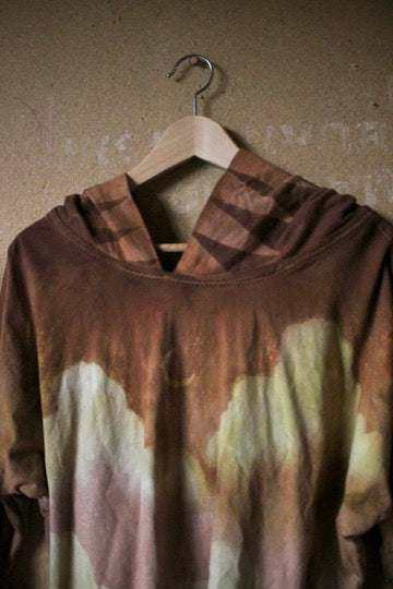 Small- Mustard/Mauve/Clay Skies -Slouchy Long sleeve Hoodie  - Oversized Hoodie - 100% oRganic cotton