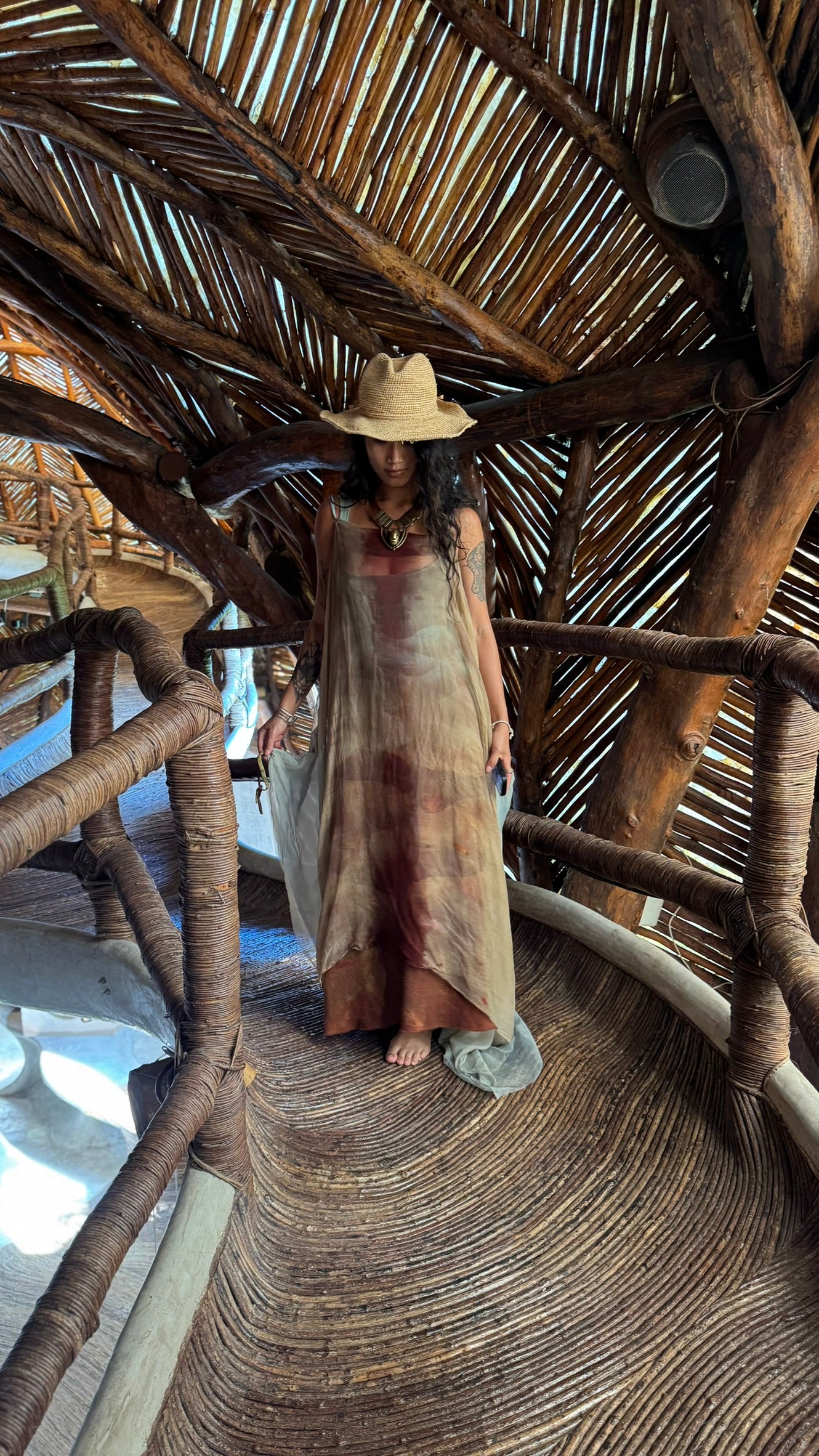 Free size - Aura EXPANSE 100% Dead stock Silk Chiffon Cover up translucent dress - Adjustable straps- Finger straps for wings