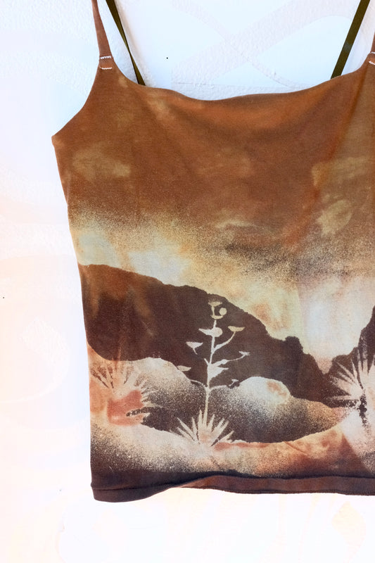 Medium - Earth Soil Landscape- Cami Tank Top - 91% organic cotton and 9% elastane - Moon add on optional
