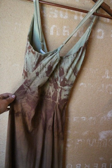 Medium- OXIDATE Slit Dress 4- Made from Bamboo/Cotton/Spandex - Short length (dress for 5.5ft and shorter ) Hand painted - hand dyed & heat set