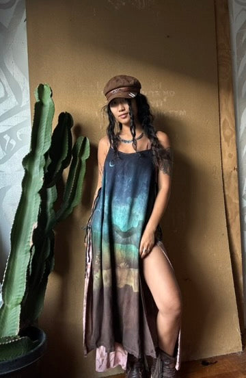 Small/Medium - Midnight Hike - The Zhinh DAI  Tunic tie Dress 100% Cotton