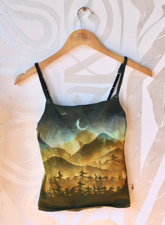 Small - Mountain Pine Hike- Cami Tank Top - 91% organic cotton and 9% elastane