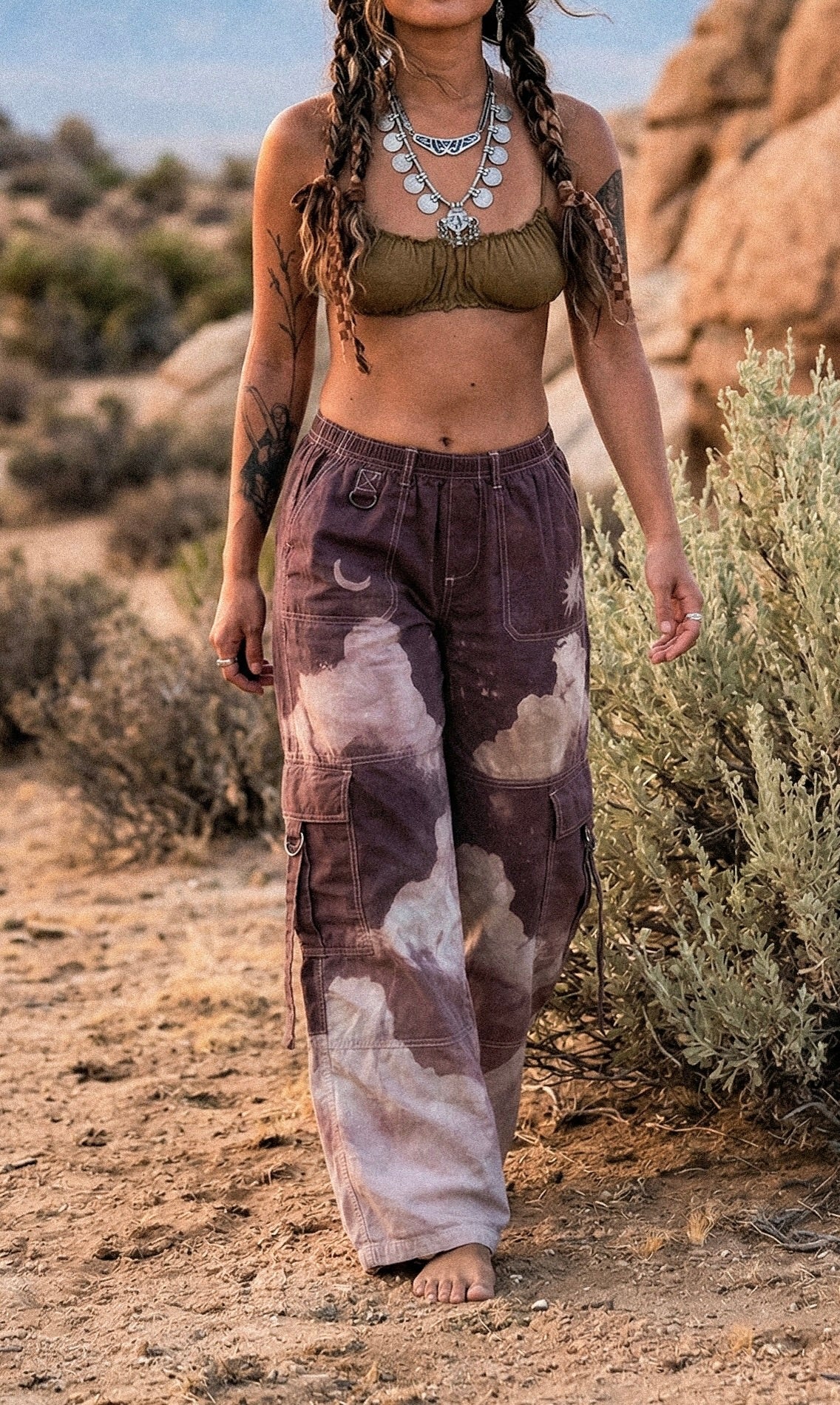 "The See you To- Mauve - O" Cloud Cargo Panta - 100%Cotton -Limited Series-  Upcycled Pants - Regenera-zhinh