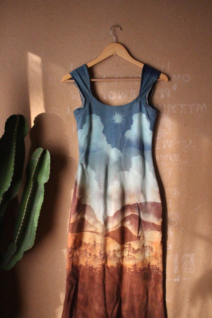 Small/Medium- OOAK Mountain hike - Basket Dress -94% Cotton 6% Cotton Heavy weight Thick Stretchy