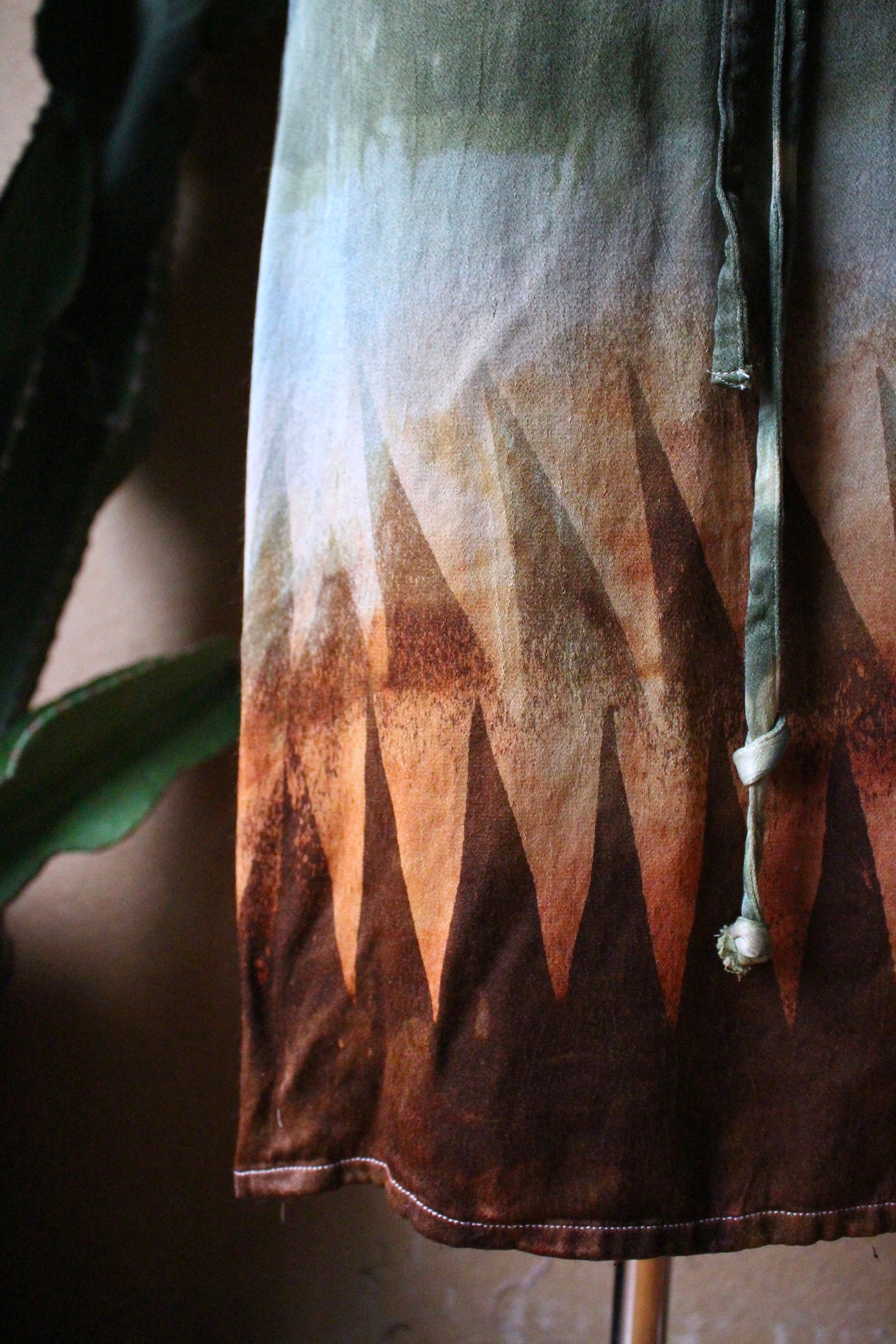 XS/Small/Medium - Mountainous Wrap Skirt - Semi Mini - Orange Peel Waste "Silk"