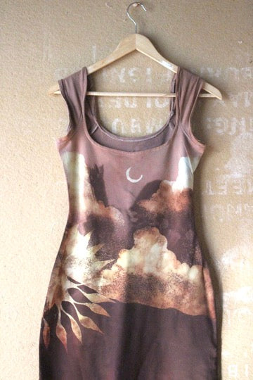 Small - "See you To-MAUVE-o"  Basket Dress  - Mauve/blush pink -Lunadala print - Hand dyed - 96% Cotton 4%SPandex - Heavy weight - stretchy - Sturdy