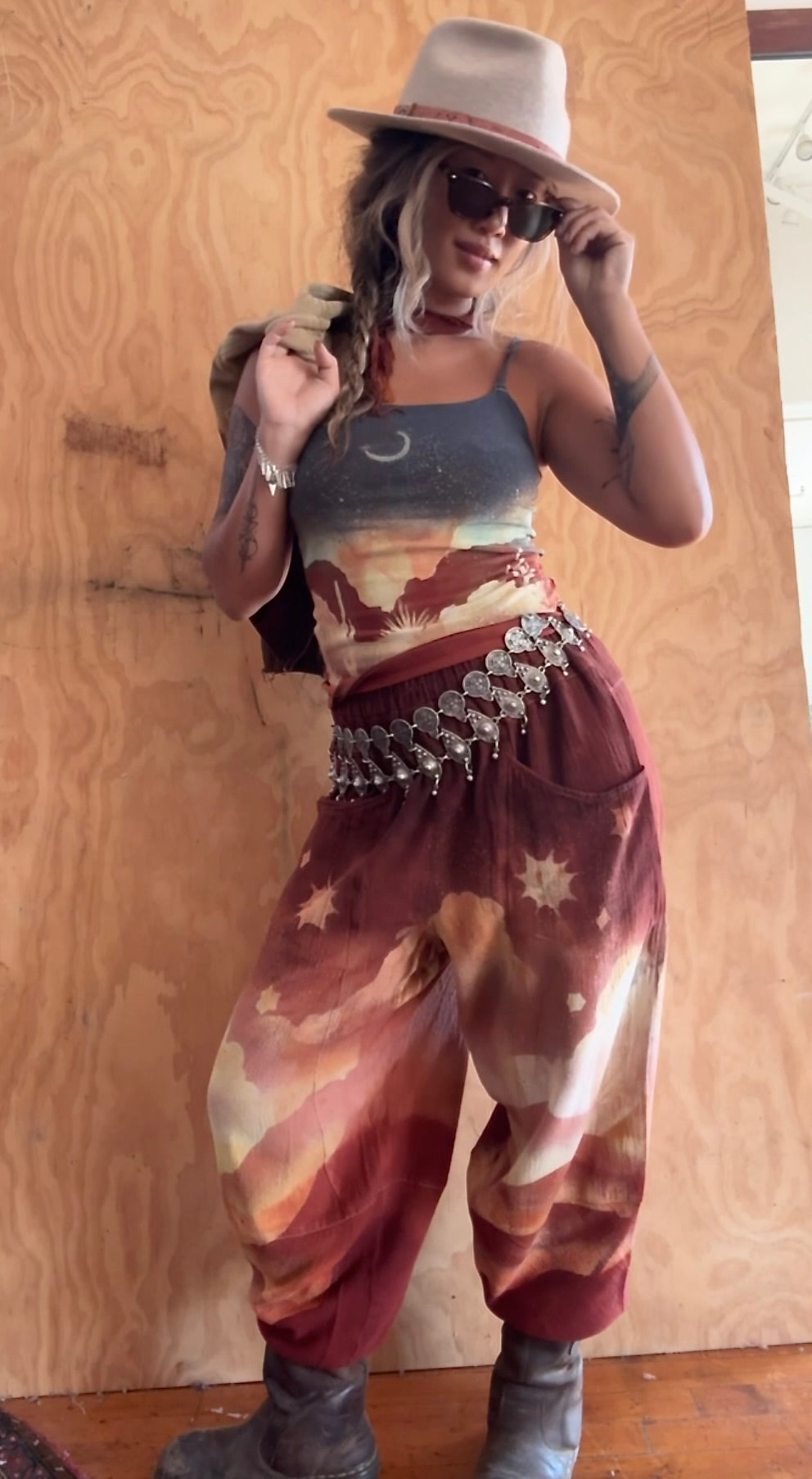 New! 4 Pre Order Slots - Golden Hour - Parachute Pants - 4-8 WEEKS CUSTOM  SLOT-Solar Power Terracotta-  100% Organic Hand loomed Kala Cotton - Limited Series