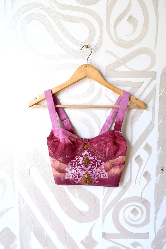 The Peony Empress- Cotton Corset Bustier Tank Top- 90% Organic Cotton, 10% Elastane - 4 way stretch - Ready to ship and Pre order
