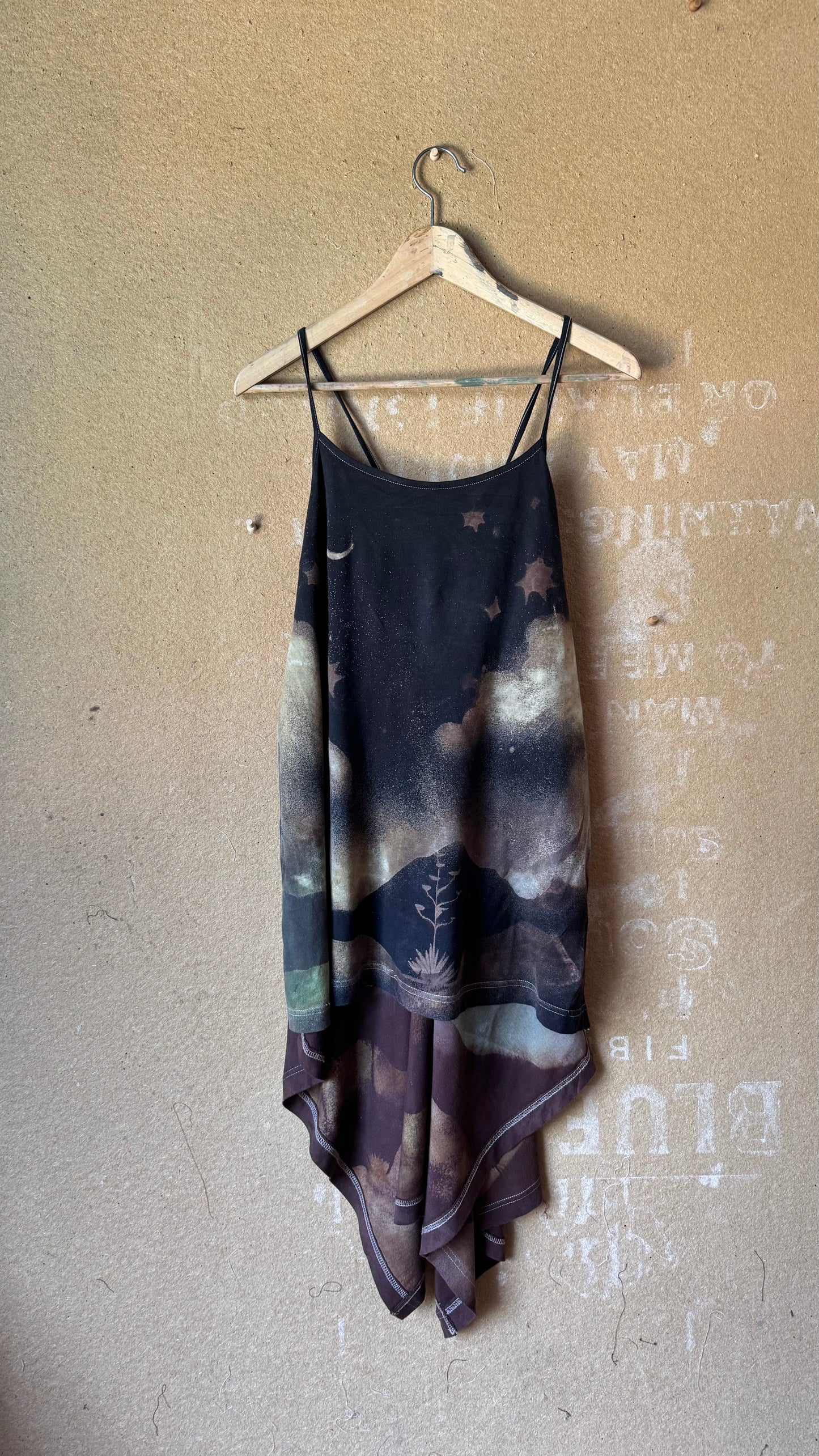 Full of Wonder SET (Fits - small and medium) Top and wide legged Pants - Adjustable Top straps - long tail fountain back - OOAK- One of one design- 100% Organic Cotton(has stretch to it and generous stretch waist pants ) soft