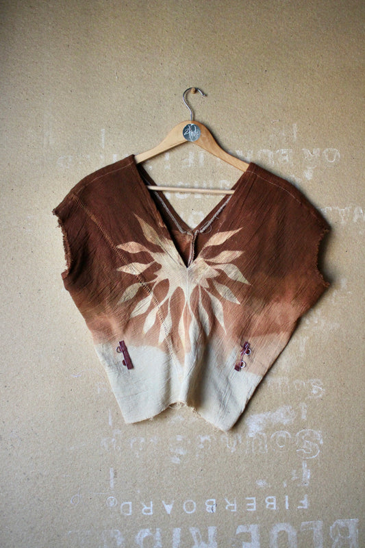 Solar Henka Top 1 - 100% Open weave novelty Cotton - (deadstock fabric) - slightly marked down for back dye mark