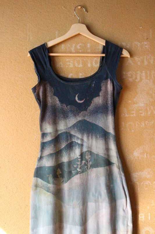 Small/Medium - Midnight on the Mountain- Maxi Basket Dress