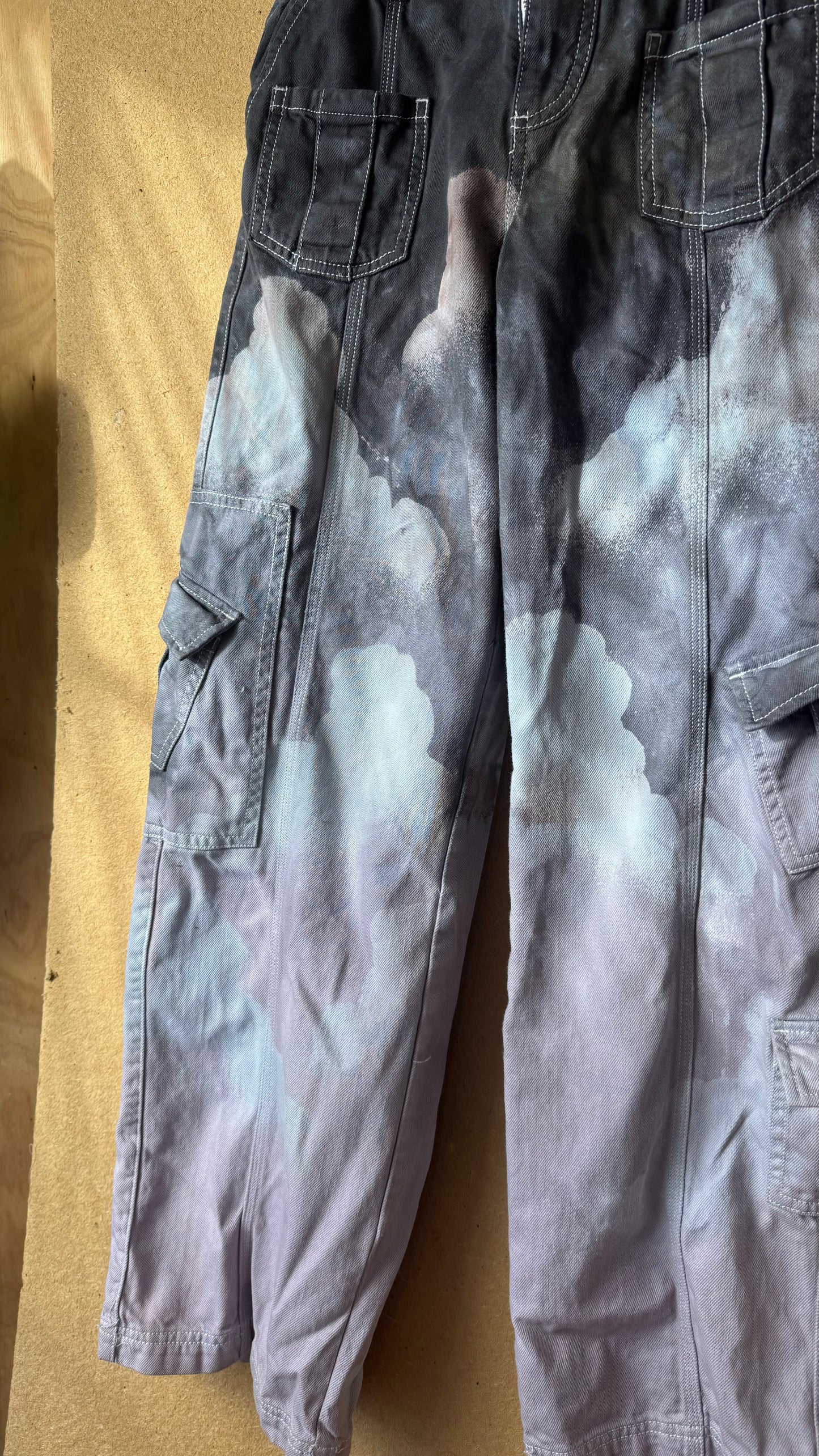 Size 27 - Smokey Cloudy Sky- 100% cotton Cargo pants BDG -regenerazhinh~ thick sturdy heavy weight - utility