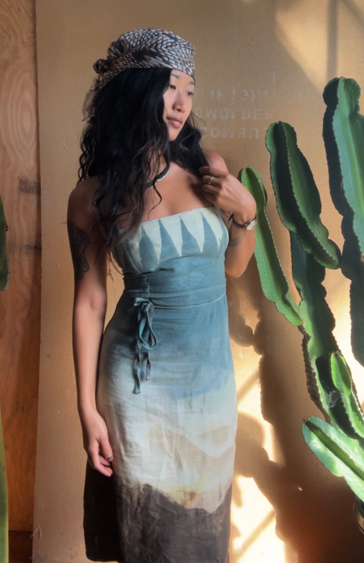 Small - Mountain Dress  - Stretchy Linen/Rayon