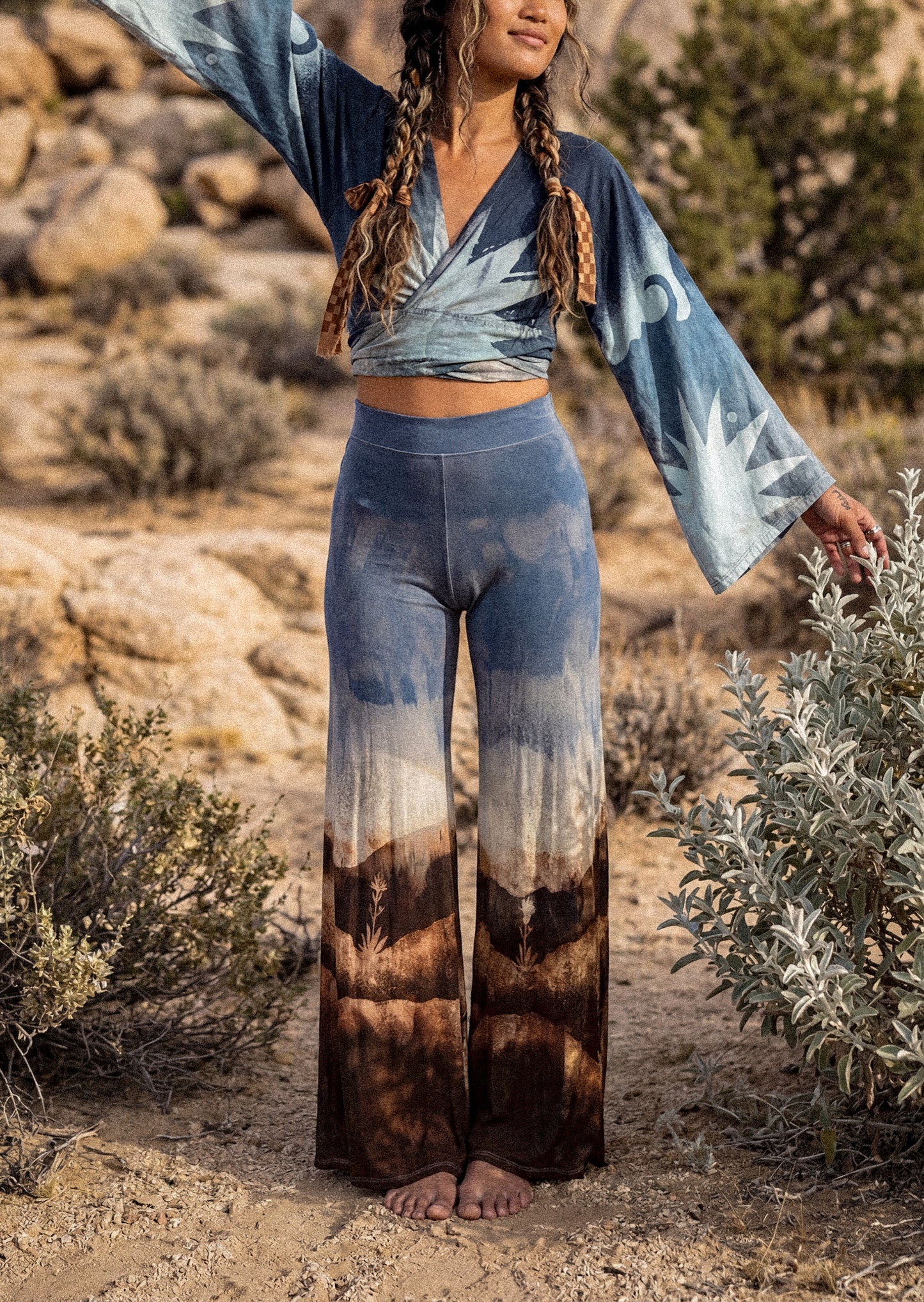 RESERVED -  XS/Small - High Desert Wide legged Pants - Liquidy flow - Modal/Spdnx - Upcycled