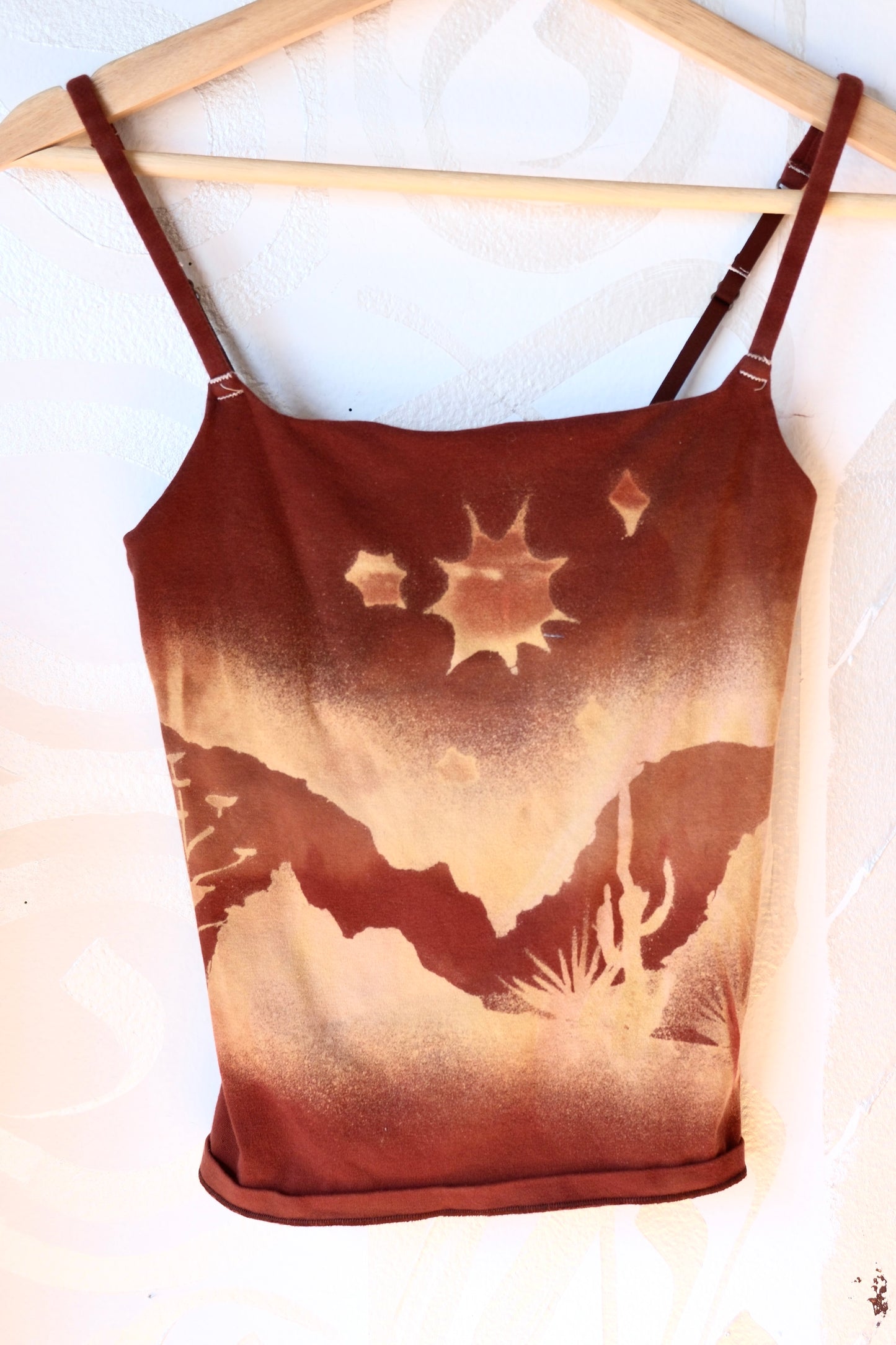 Small- Heat Wave in the Canyons -Cami Tank Top - 91% organic cotton and 9% elastane