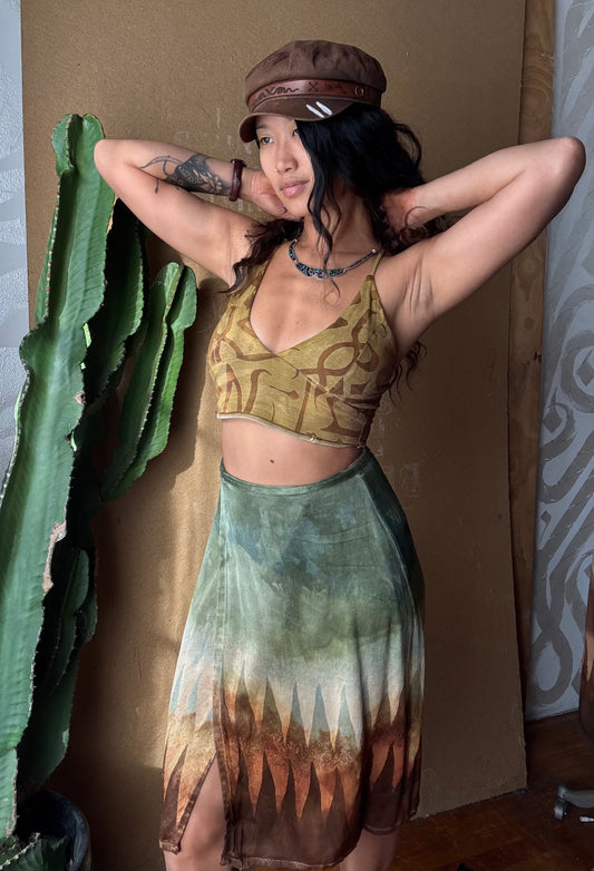 Small - Mustard- Darkoski X Zhinh Collaboration Crop Top