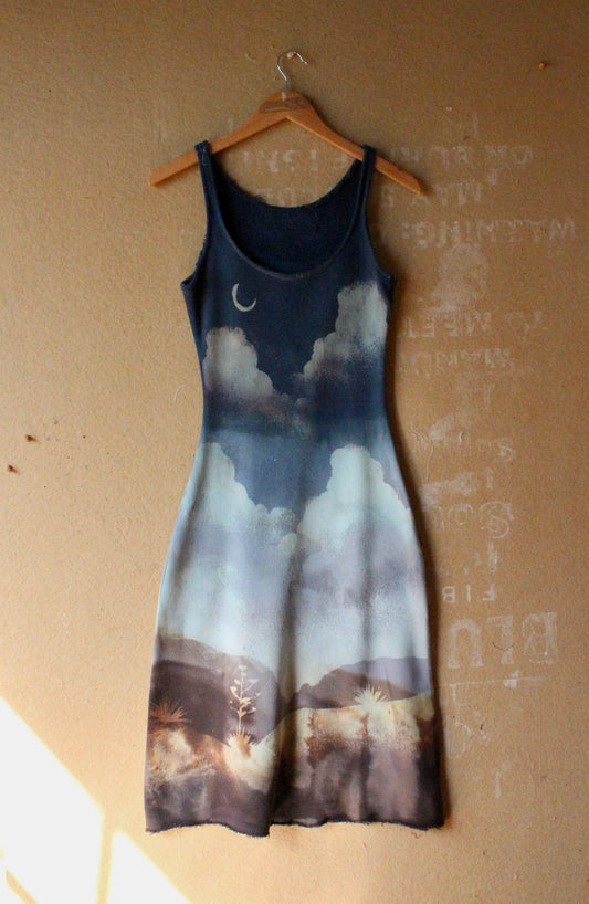 Small- New Day Delight Tank Dress- 100% Organic French terry Cotton - Deadstock Fabric - Regenera-zhinh