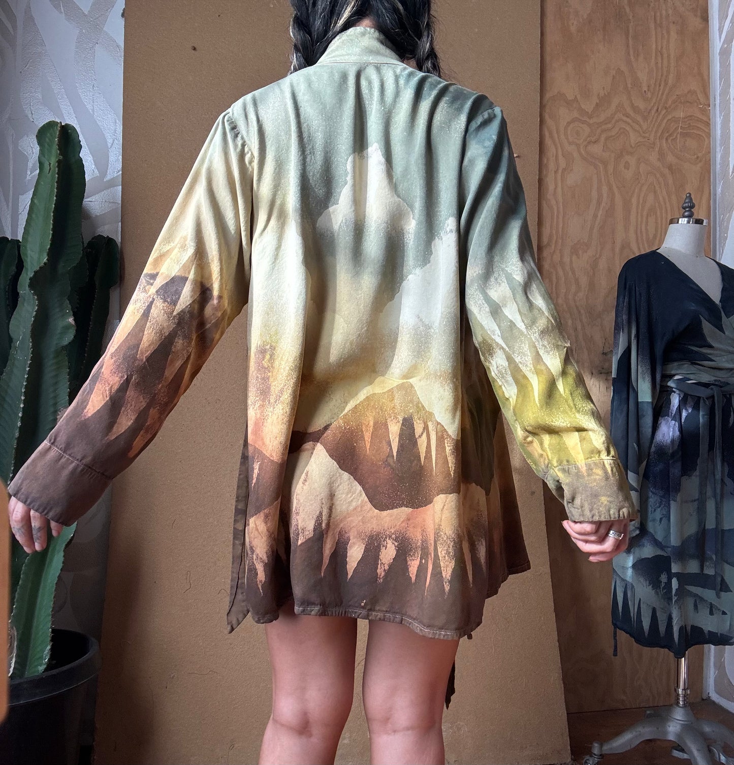S/M- Mountain Hike Wrap Top- Made From Lotus Agricultural waste "Silk" - OOAK