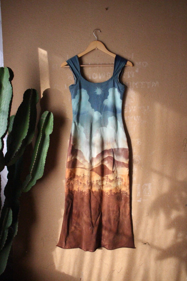 Small/Medium- OOAK Mountain hike - Basket Dress -94% Cotton 6% Cotton Heavy weight Thick Stretchy