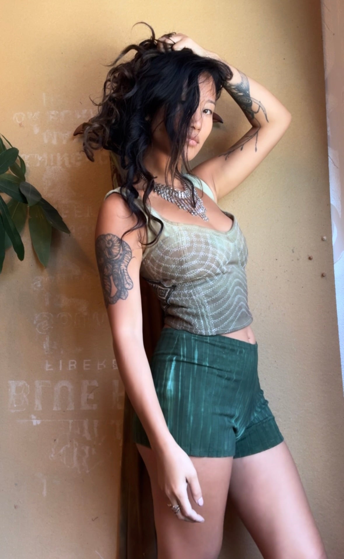 Small/Medium - Moss Agate Continuum Corset Top