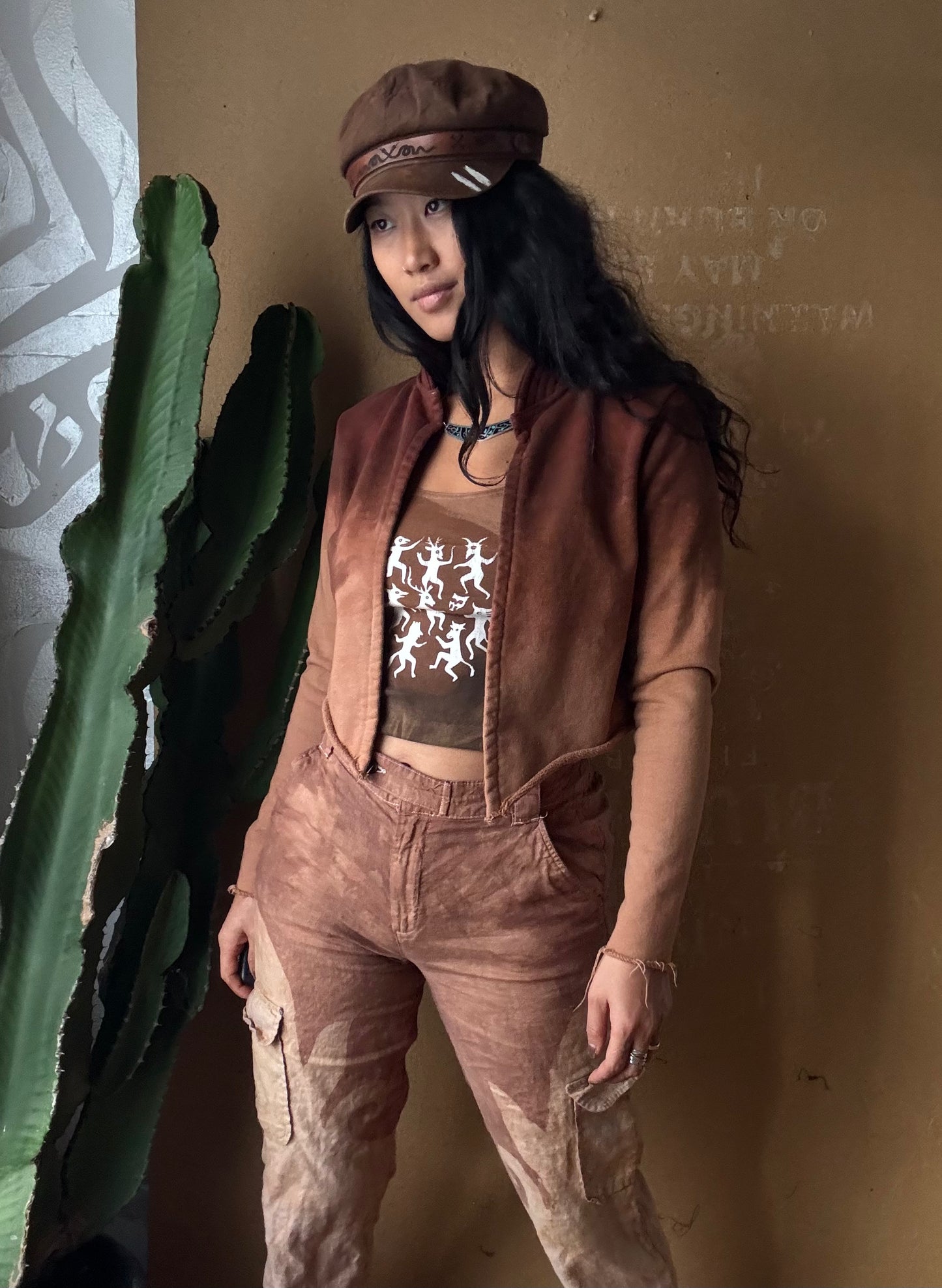 XS/S - Earthen Clay Jacket - Cropped Cadet Jacket  - 100% Organic heavy weight cotton french terry